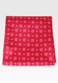 Woven Pocket Square in Cherry Red