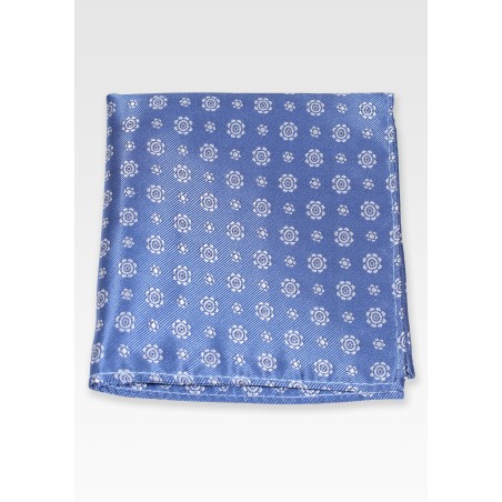 Woven Pocket Square in French Blue
