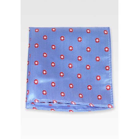 French Blue and Orange Pocket Square