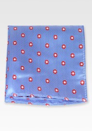 French Blue and Orange Pocket Square