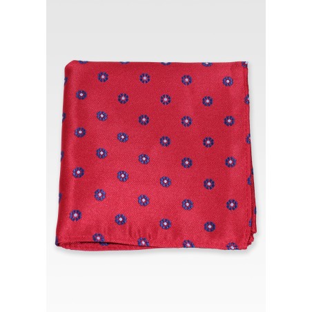 Red and Navy Floral Hanky