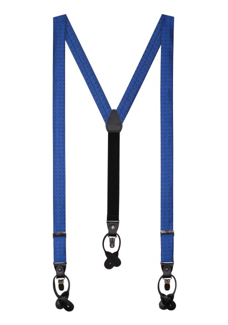 Dress Suspenders in Royal Navy with Tiny Paisley Weave