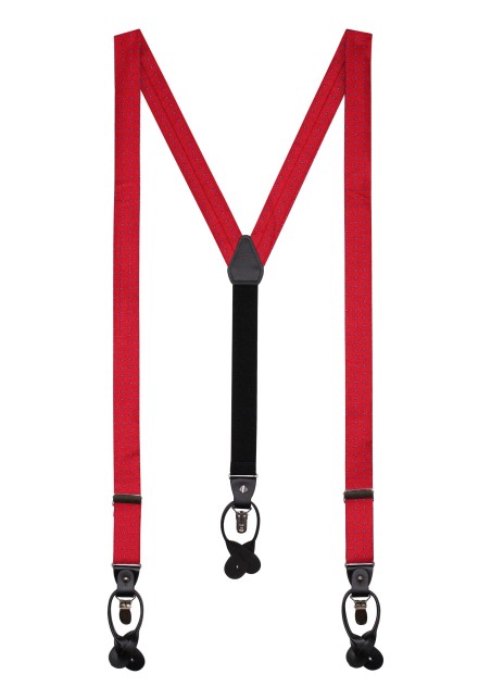 Dress Suspenders in Cherry with Tiny Paisley Weave