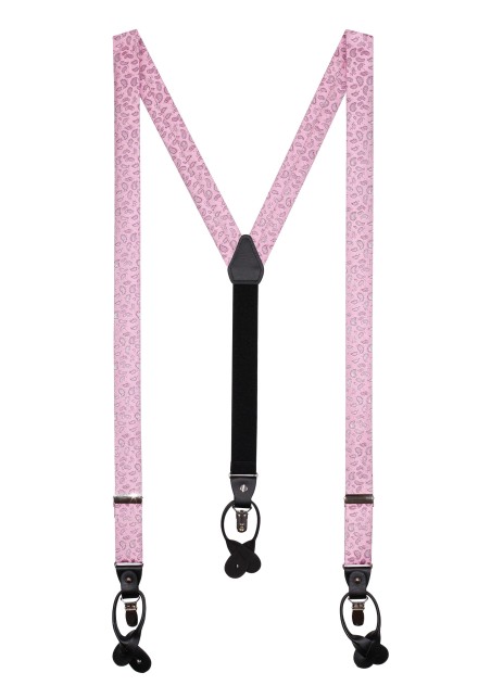 Pink Paisley Suspenders