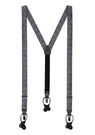 Black and Gray Paisley Suspenders