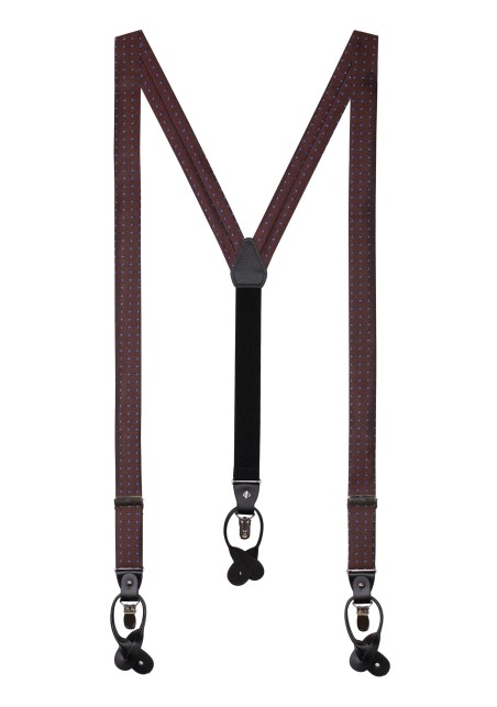 Chocolate Brown Paisley Suspenders