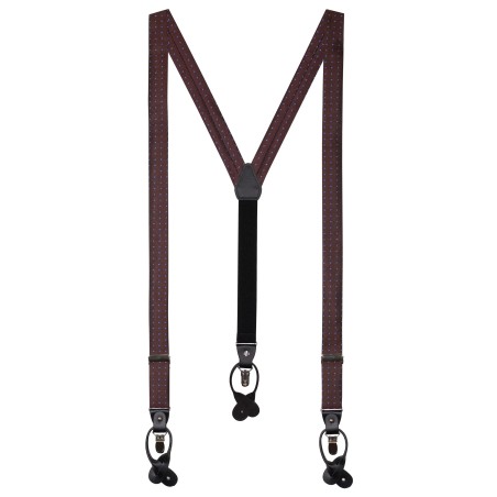 Chocolate Brown Paisley Suspenders