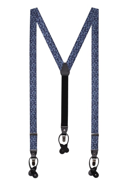 Navy Paisley Dress Suspenders