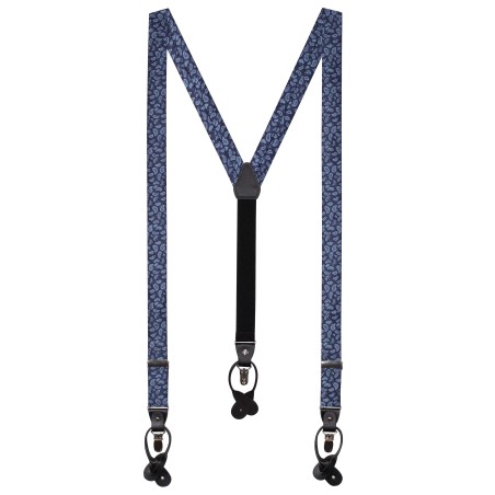 Navy Paisley Dress Suspenders