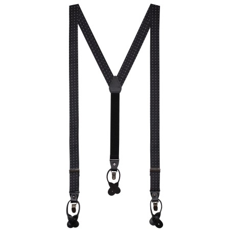 Dress Suspenders in Black with Tiny Paisley Weave
