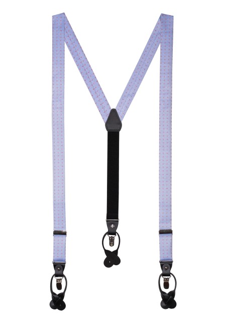 Dress Suspenders in Light Blue with Tiny Paisley Weave