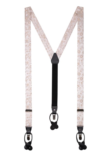 Dress Suspender in Ivory Champagne Floral Design