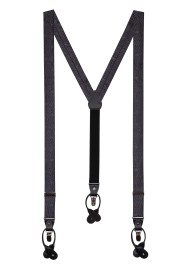 Geo Print Suspenders in Dark Gray