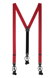 Geo Print Suspenders in Crimson