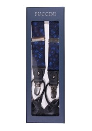 Navy Blue Floral Dress Suspenders in Gift Box