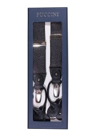 Geo Print Suspenders in Dark Gray in Gift Box