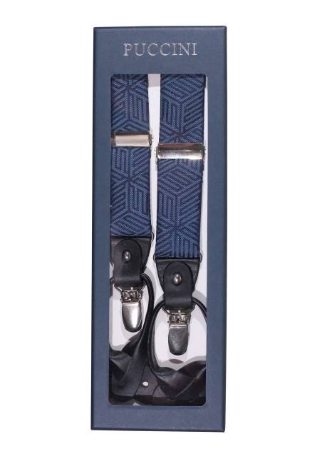 Denim Blue Designer Suspenders in Gift Box