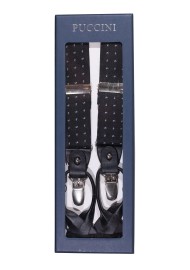 Dress Suspenders in Black with Tiny Paisley Weave in Gift Box