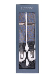 Steel Blue and Gold Paisley Suspenders in Gift Box