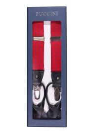 Dress Suspenders in Cherry with Tiny Paisley Weave in Gift Box