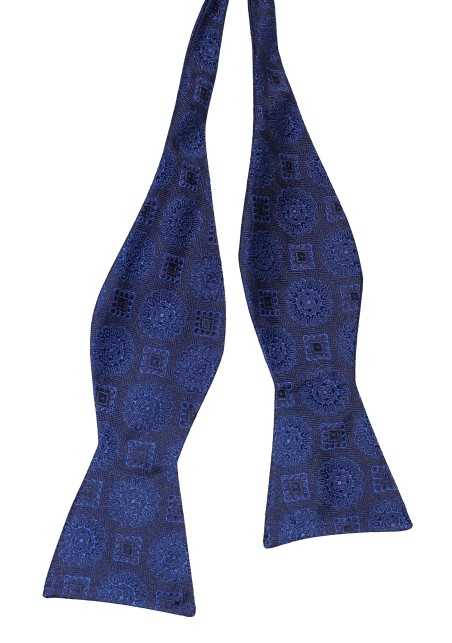 Medallion Designer Bowtie in Navy Untied