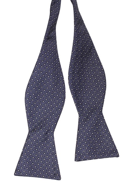 Self Tie Designer Bow Tie in Black and Silver