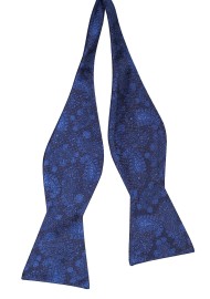 Navy Bow Tie with Paisleys Untied