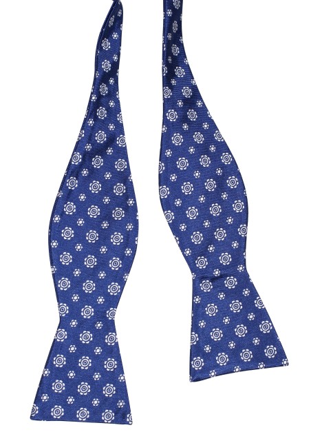 Royal Blue Woven Medallion Self Tie Bow Tie