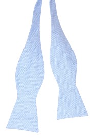 Light Blue Self Tie Bow Tie with Prince of Wales Check Untied