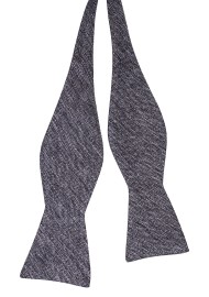 Silver Gray Herringbone Self Tie Bowtie