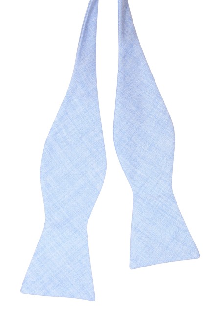Cotton Self Tie Bowtie in Light Sky Blue