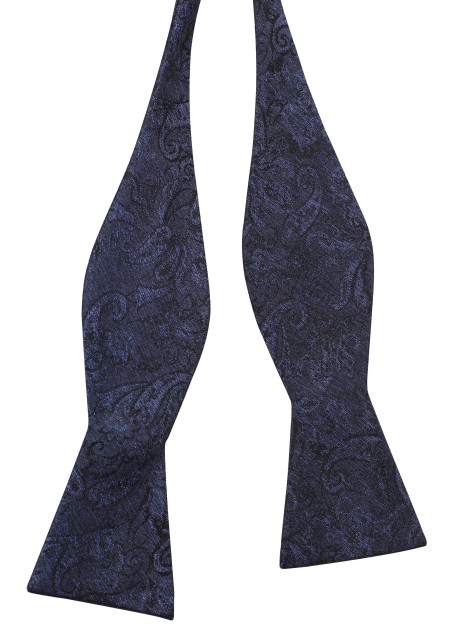Matte Graphite Gray Floral Self Tie Bowtie