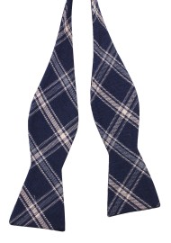 Window Pane Check Self Tie Bowtie in Black and Gray
