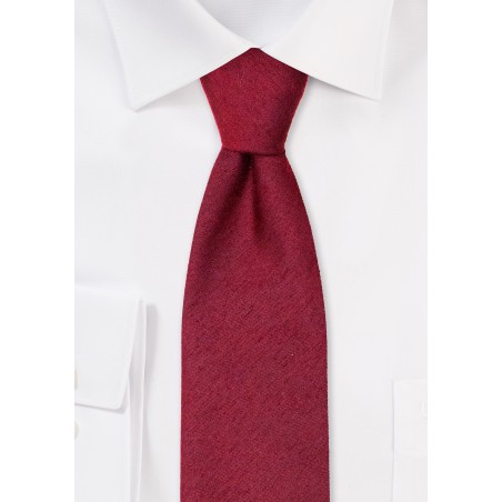 Matte Woven Mens Tie in Vintage Raspberry