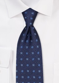 Dark Navy Designer Tie in Raw Silk