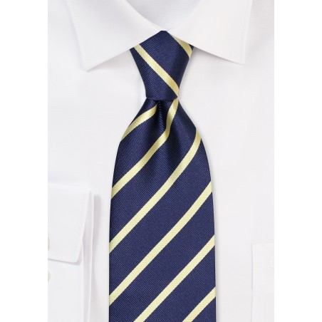 Navy and Gold Repp Striped Tie