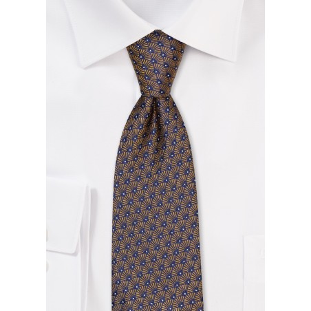 Golden Shell Pattern Skinny Tie