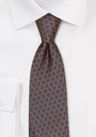 Golden Shell Pattern Skinny Tie