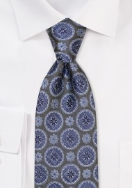 Forest Green Medallion Silk Tie