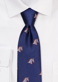 Navy Tie with Horses