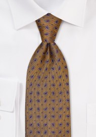 Intricate Paisley Silk Tie in Butterscotch