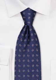 Elegant Paisley Silk Tie in Classic Blue