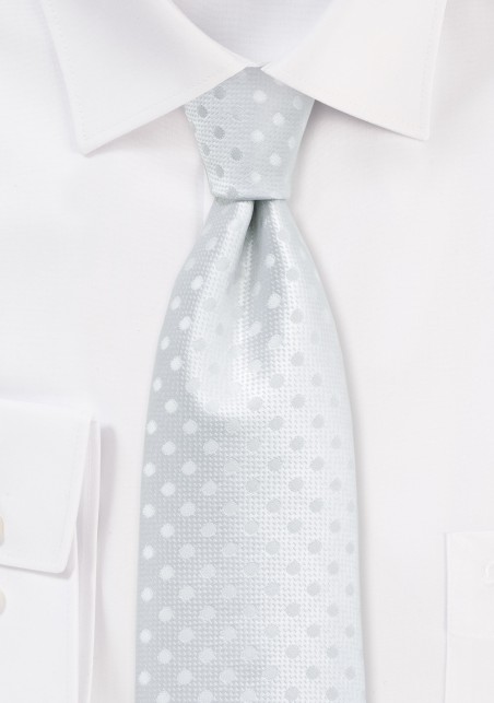 Solid White Polka Dot Tie