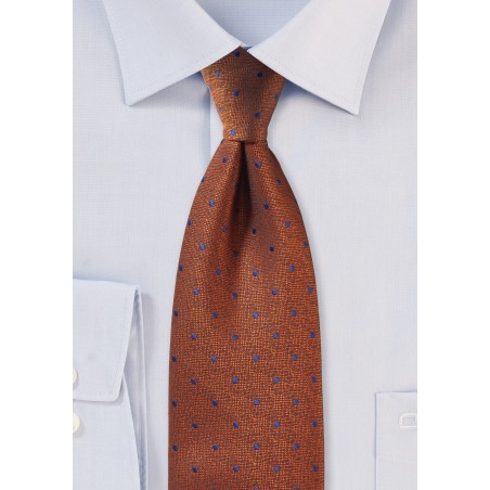 Textured Polka Dot Tie in Copper