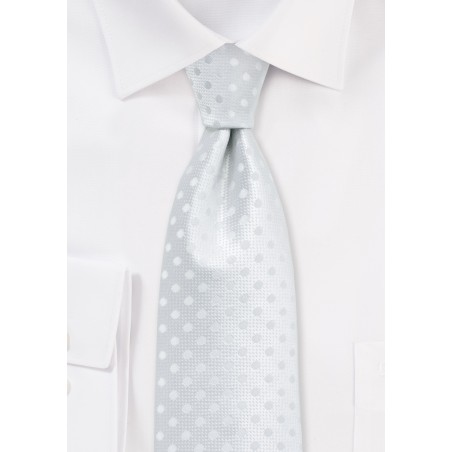 Solid White Polka Dot Tie