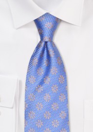 Royal Blue and Gold Silk Tie