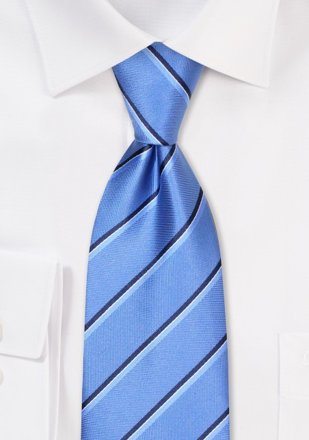 Classic Striped Tie in Royal Navy Blue