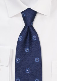 Intricate Floral Tie in Silk and Wool Weave
