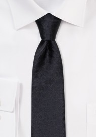 Charcoal Designer Mens Neck Tie in Skinny Cut