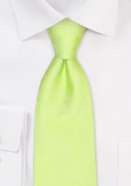 Bright Lime Green Woodgrain Texture Necktie